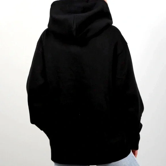Brunette The Label Velour Black Tunic Dress Hoodie - Picture 2 of 9